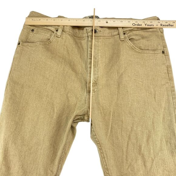 Wrangler Authentic Jeans Mens 37x32*ac 29 Denim Stretch Straight Leg Flat Front - Picture 7 of 14